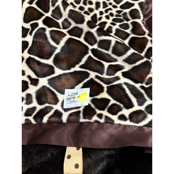 Little Yellow Chick Baby Infant Blanket lovey giraffe print - Picture 2 of 3